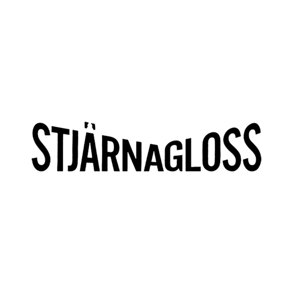 Stjärnagloss brand logo featuring bold, stylised text with a Scandinavian design influence, representing the high-quality car care products offered by the company.